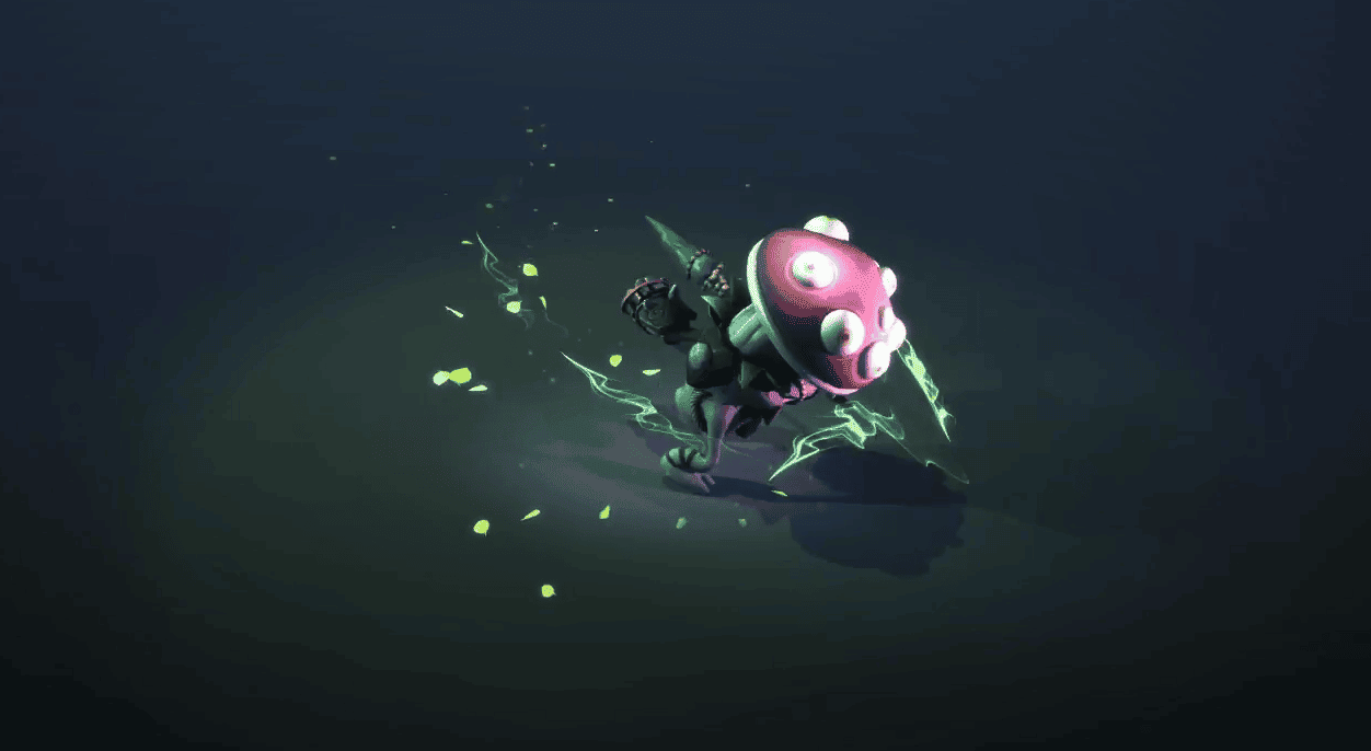 Zombie sea creature with tentacles and glowing lightning effects in dark ocean setting.