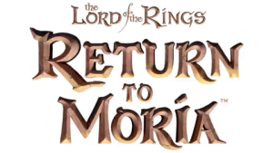 Return to Moria logo with fantasy-themed text and metallic effects.