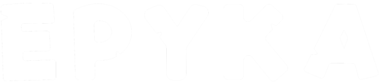 FDEXYKA logo design in bold white letters with playful, jagged edges.