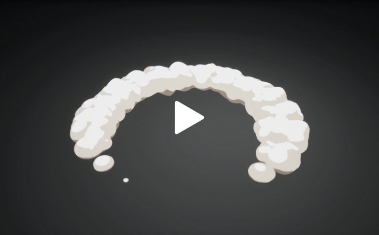 - A stylised 3D rendering of a semi-circular cloud formation with a dark background.