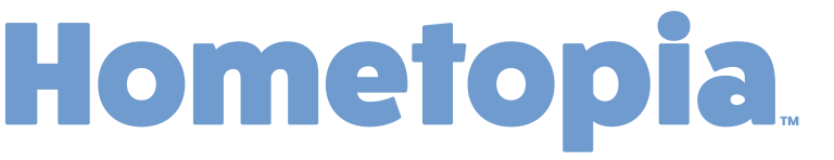 Game art studio logo displaying the word 'Hometopia' for branding and promotional use.