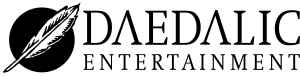 Daedalic entertainment logo - black text on white background