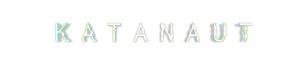 Katana sword with glitch effect on black background.