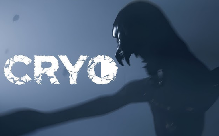 Cryo game art, dark icy creature with sharp claws, digital illustration for horror or sci-fi, eerie icy background, creative concept art for game development, fantasy monster design, professional game artwork.