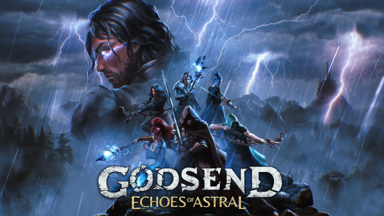 GodSend Echoes of Astral logo with characters in a stormy landscape.