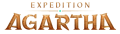 Vibrant fantasy game logo with ornate lettering and rugged textures, set against a dark background for an immersive action adventure theme.