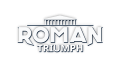 Roman Triumph logo with classical Greek-style temple and bold lettering.