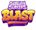 Subway surfers blast game logo with colourful graffiti style text and vibrant design elements.